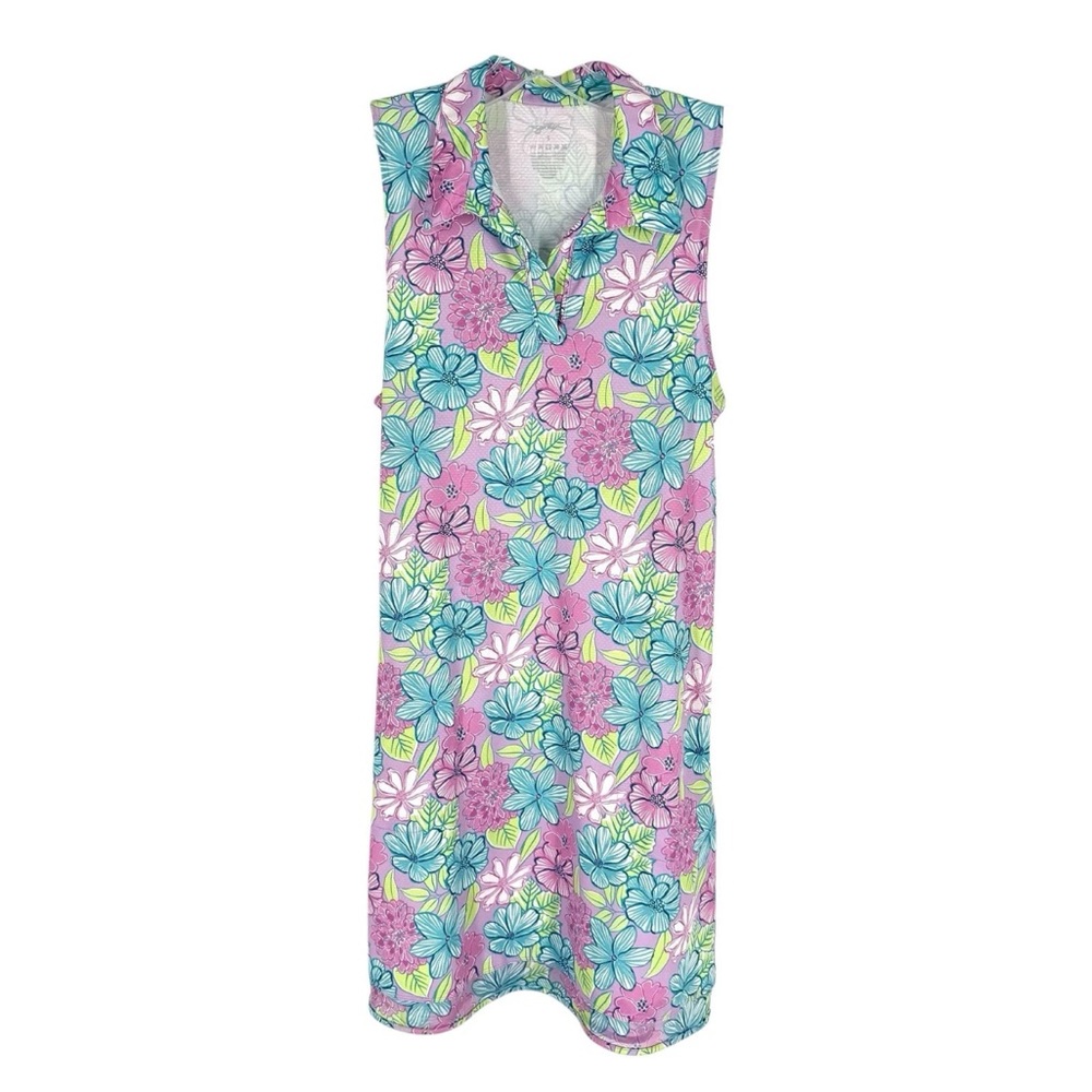 Gottex Coverup Dress Womens Size Small Pink Tropical Floral Beach Vacation